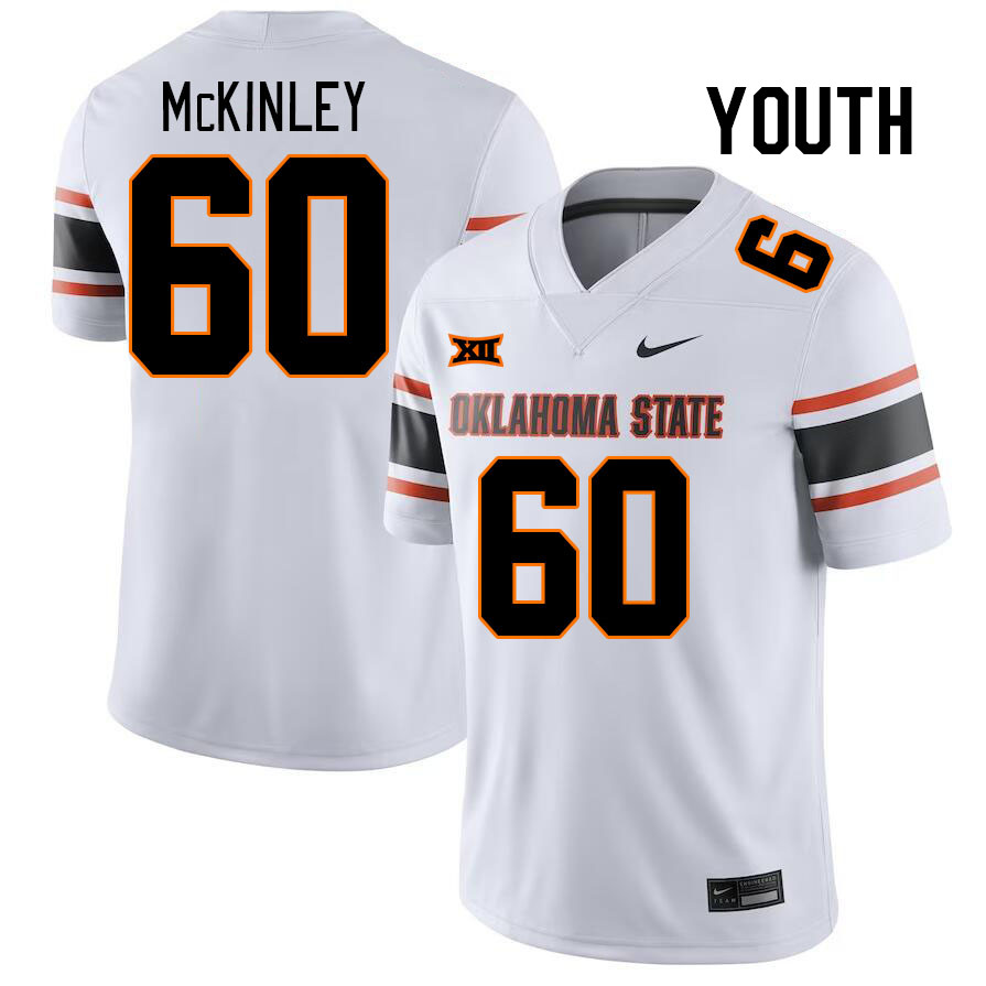 Youth #60 Zach McKinley Oklahoma State Cowboys College Football Jerseys Stitched-White